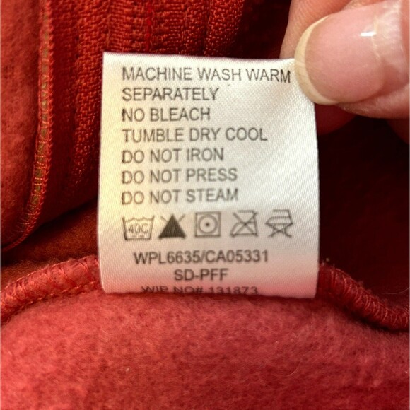 WOOLRICH Fleece Vest Women M Soft Ruby Pink Full Zip Embroidered Logo WARM Layer - Picture 7 of 8